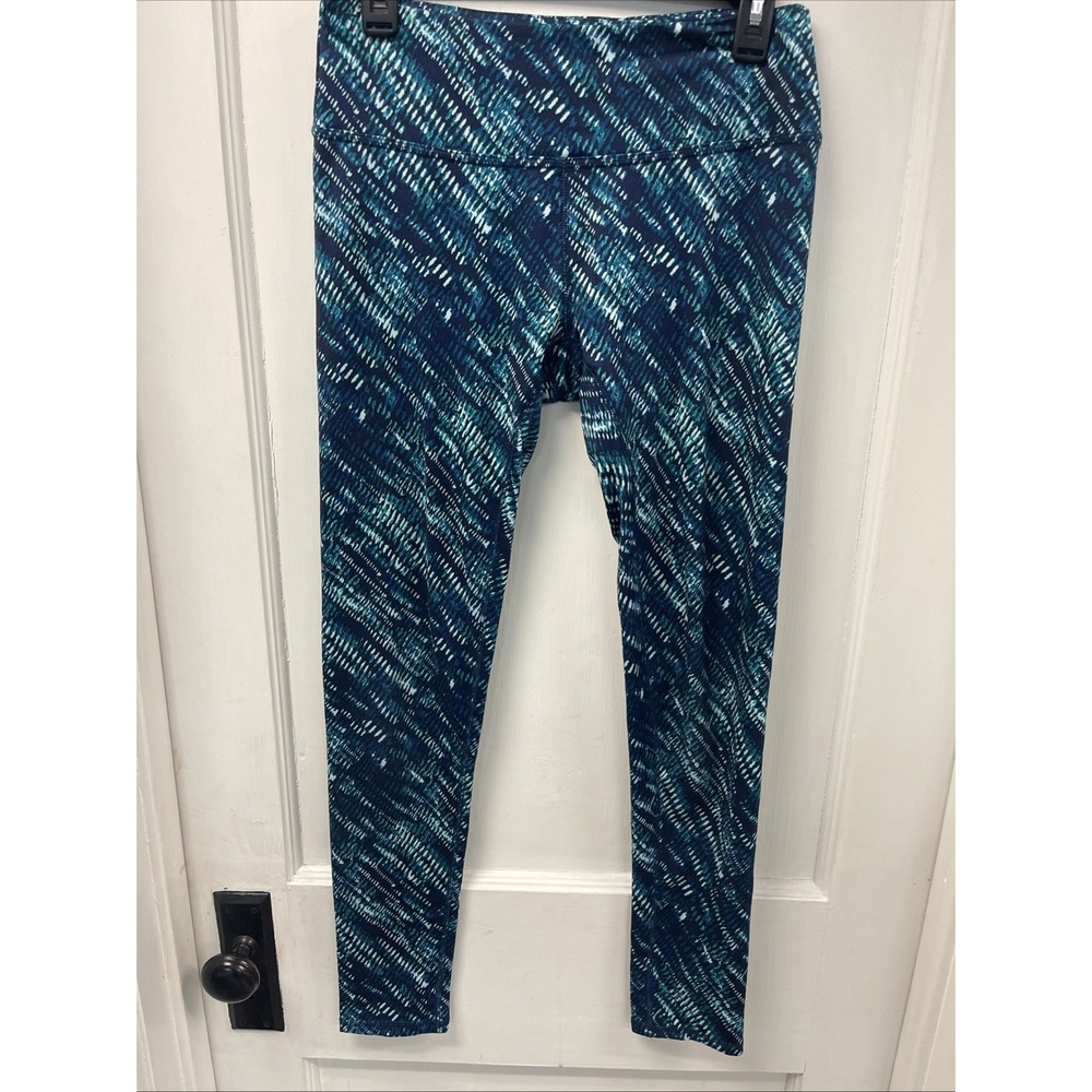 RBX Womens Blue Teal Abstract Digital Print High Rise Active Leggings Size M
